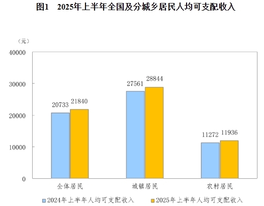 2025年上半年居民收入和消费支出情况